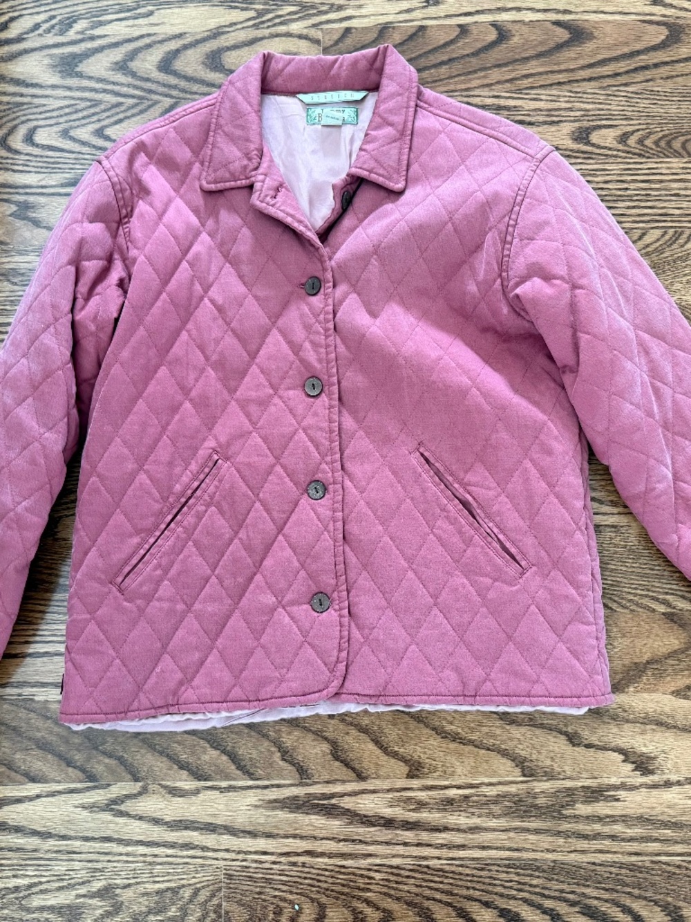 Vintage Tommy Bahama Quilted Jacket Rose Pink Cotton Small Button Front